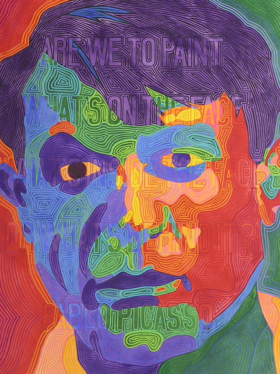 Modern British, three watercolours, 'Warhol 2013' and two similar works, indistinctly signed, 52 x 40cm